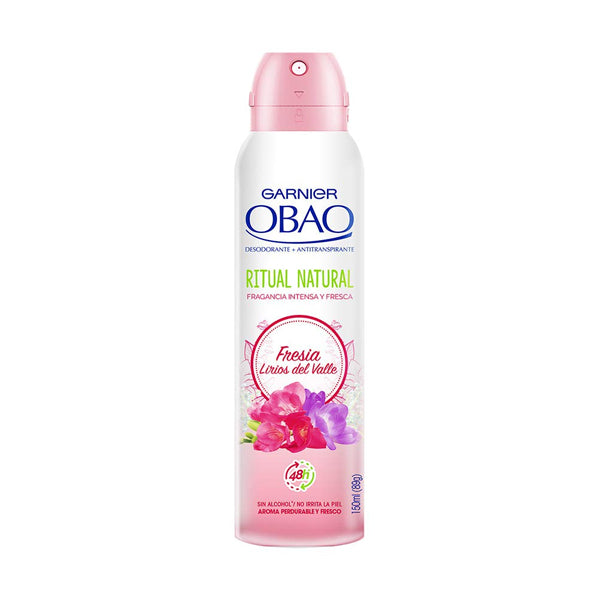 Desodorante Aerosol Obao Fresia + Lirios del Valle 150 ml (caja c/12 Pzas)