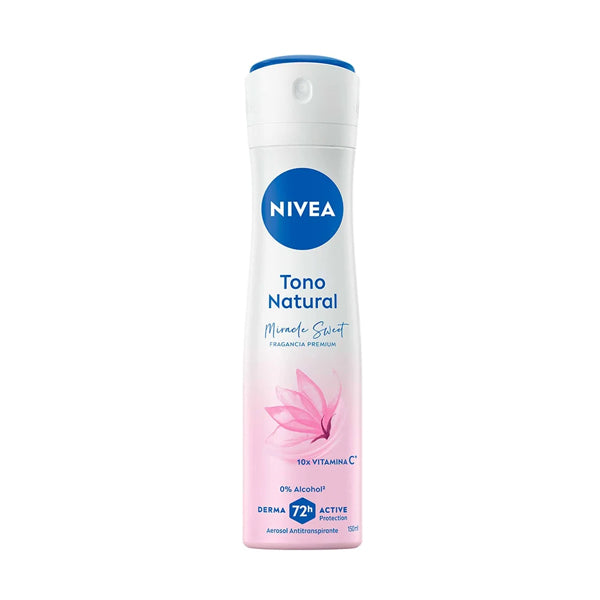 Desodorante Aerosol Nivea Tono Natural Miracle Sweet 150 ml (caja c/12 Pzas)
