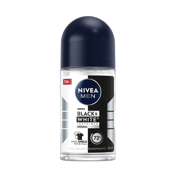 Desodorante Roll On Nivea Men 5-1 Black y White Invisible Original (caja c/12 Pzas)