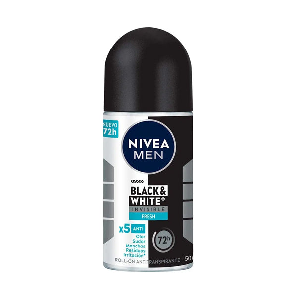 Desodorante Roll-on Nivea Men Black y White Fresh 50 ml (caja c/12 Pzas)