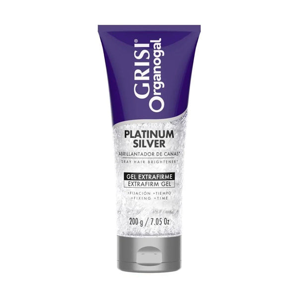 Gel para Peinar Organogal Platinum Silver Abrillantador de Canas 200 G (caja c/12 Pzas)