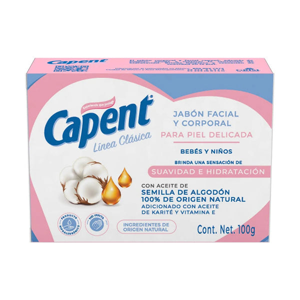 JabónCapent para Bebe y Nios Suavidad E Hidratacion 100 G (caja c/24 Pzas)