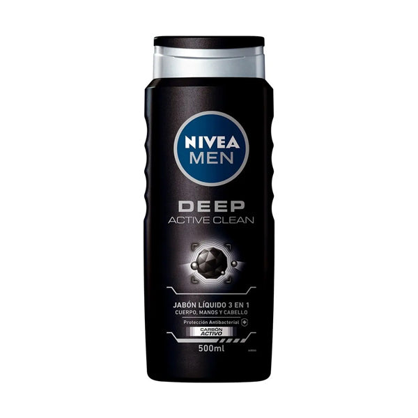 JabónLiquido Nivea Men Deep Acytive Clean 500 ml (caja c/6 Pzas)