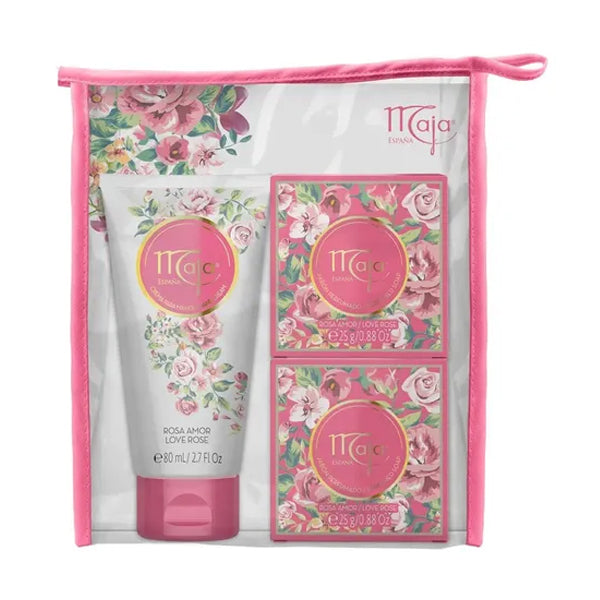Kit Maja Rosa Amor Crema 80 ml + 2  Jabón25 Gr (caja c/8 Pzas)