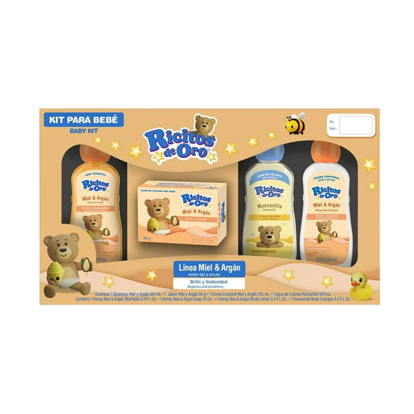 Kit Ricitos de Oro Miel Argan 4pz (caja c/12 Pzas)