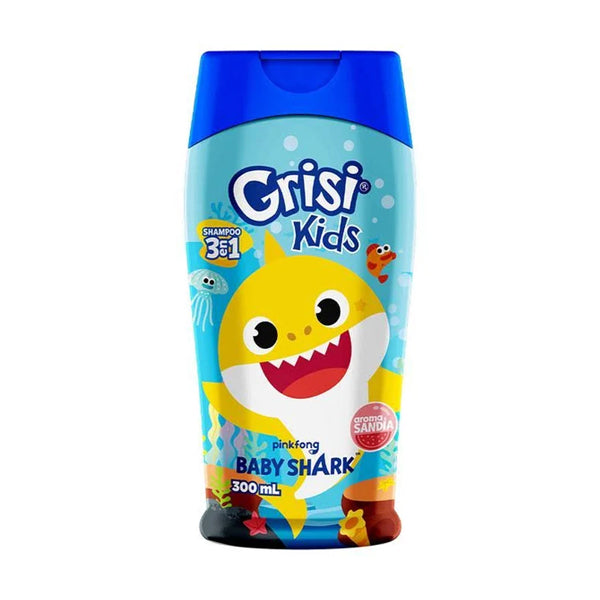 Shampoo Grisi Kids Baby Shark 3en1 300 ml (caja c/12 Pzas)