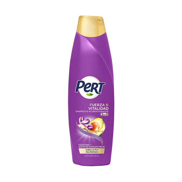 Shampoo Pert 2-1 Keratina + Aguacate 650 ml (caja c/10 Pzas)