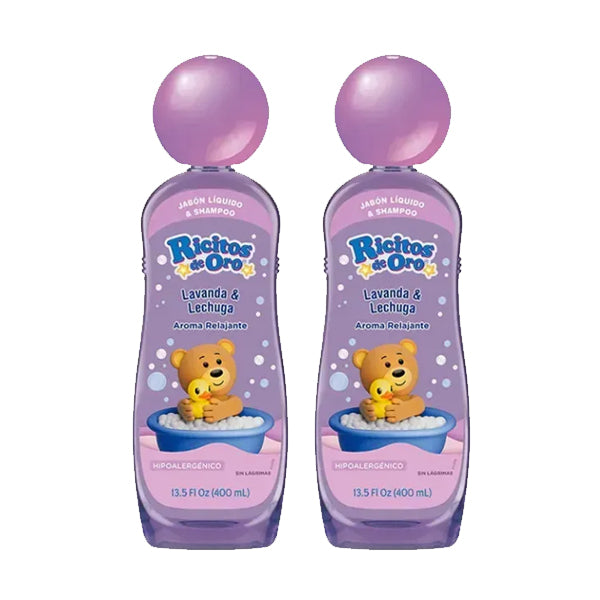 Shampoo Ricitos de Oro Lavanda y Lechuga 400 ml Duo (caja c/5 Duos)