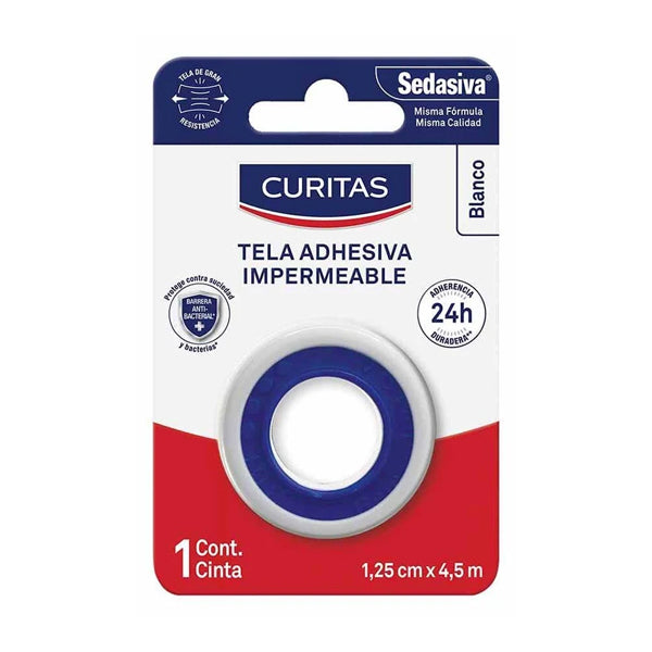 Tela Adhesiva Curitas Impermeable Blanco (caja c/12 Pzas)