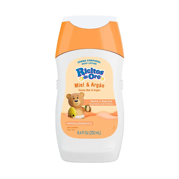 Crema Corporal Ricitos de Oro Miel & Argan 250 ml (caja c/12 Pzas)