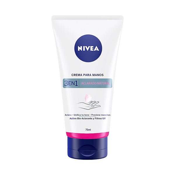 Crema de Manos Nivea 3en1 Aclarado Natural 75 ml (caja c/12 Pzas)